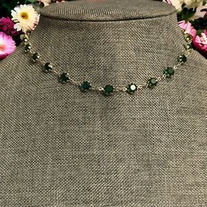 Frenzy simulated emerald chain necklace